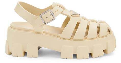 prada rubber slides|prada rubber cage platform sandals.